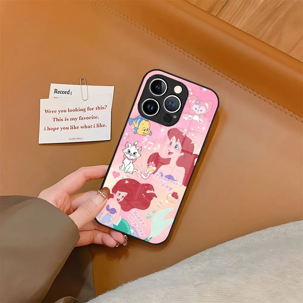 The Little Mermaid Phone Case Tempered Glass For iPhone 15 13 14 12 11 Pro XS Max Plus Mini X XR 8 7 6s SE2020 Coque