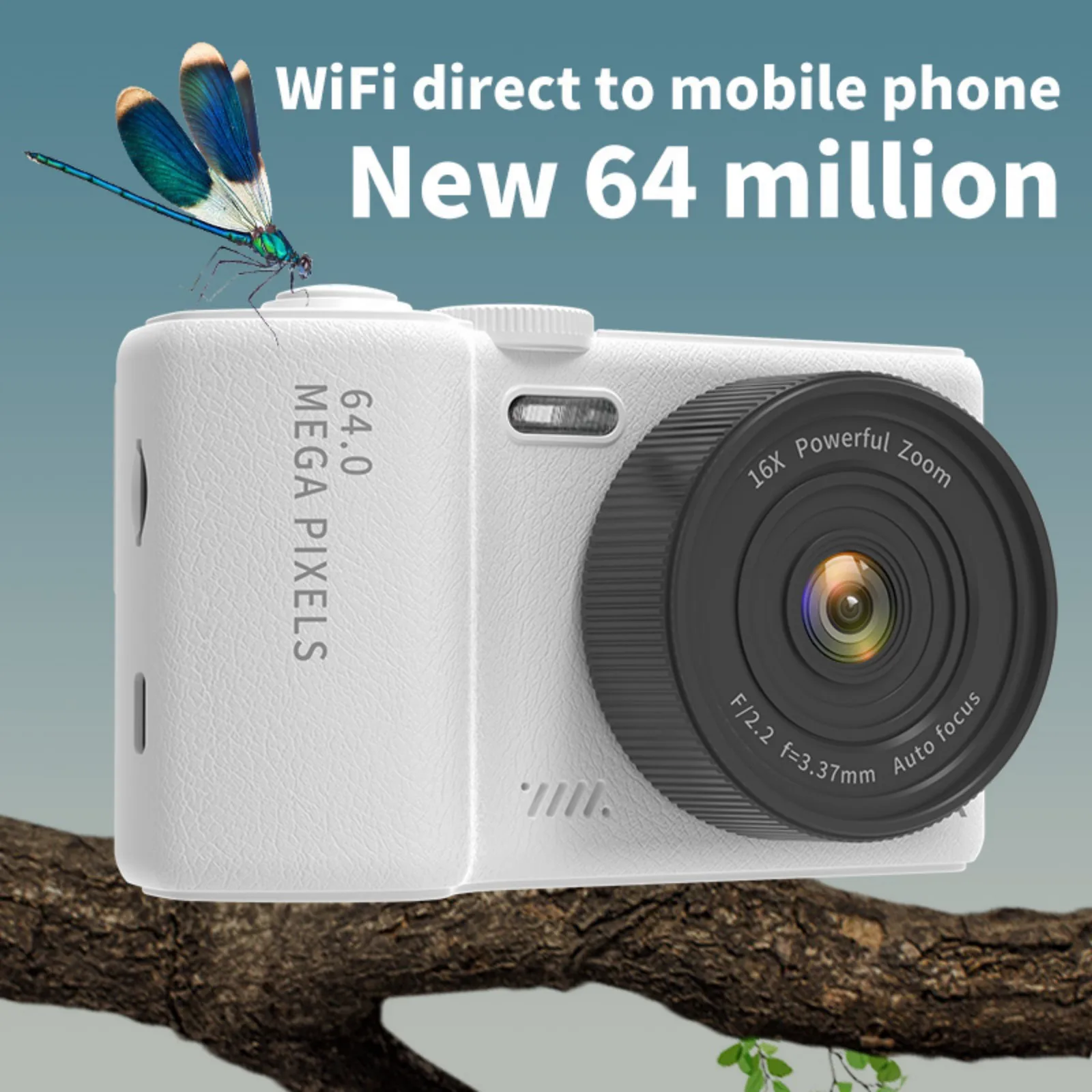 

Цифровая беззеркальная камера Ultra-HD 64 Мп с 16-кратным цифровым зумом и поворотным 3-дюймовым экраном на 180 градусов идеально подходит для начинающих фотографов и студентов.