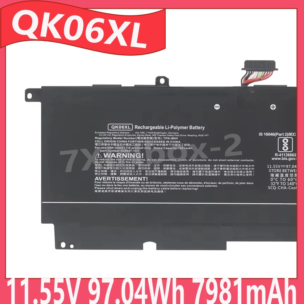

QK06XL 11.55V 97.04Wh 7981mAh Battery For HP 10 slim 16 OMEN Transcend 16-u0195ng 16-u0015nf 16-u0000sl QK06097 N28647-1C1