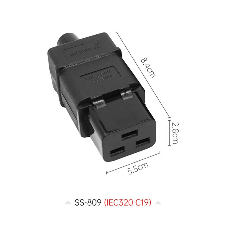 Original UPS/PDU power cable Three-way 16A250V service device with the IEC320 C19/C20 DIY detachable connector SS-809/SS-810