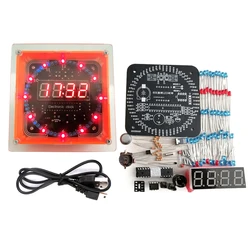 DIY Rotating Digital LED Display Module Alarm Electronic Digital Clock Kit 51 SCM Learning Board 5V DS1302