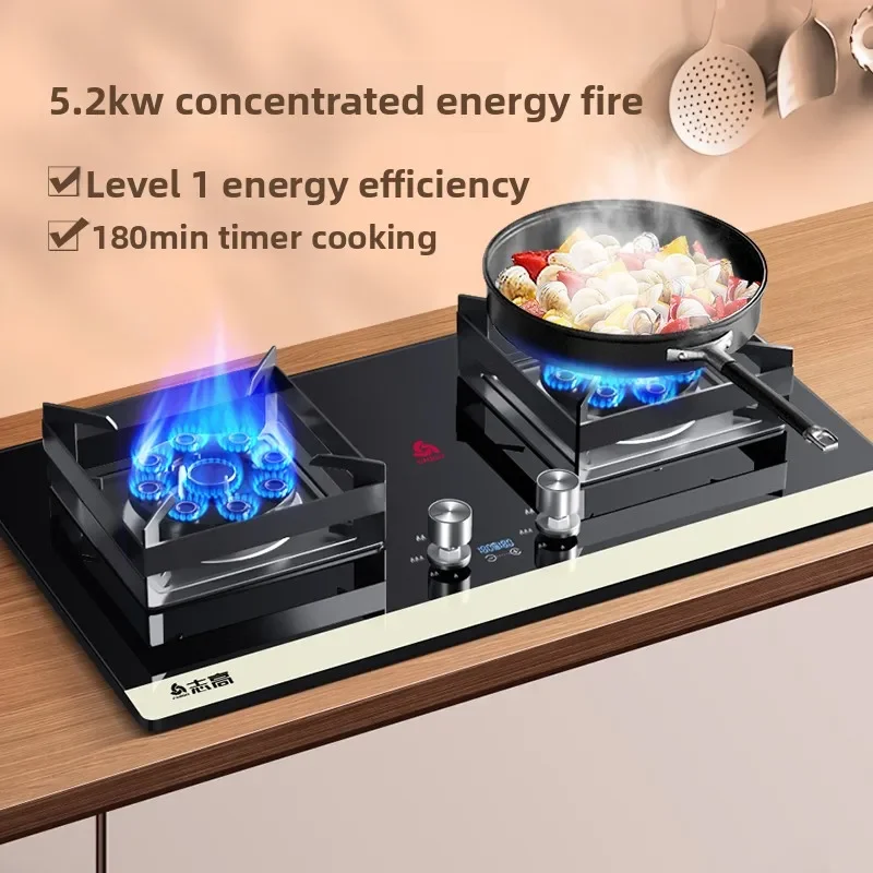 Chigo Gas Stove Built-in Dual Burner Natural Gas LPG Cooktop for Home Kitchen QBW