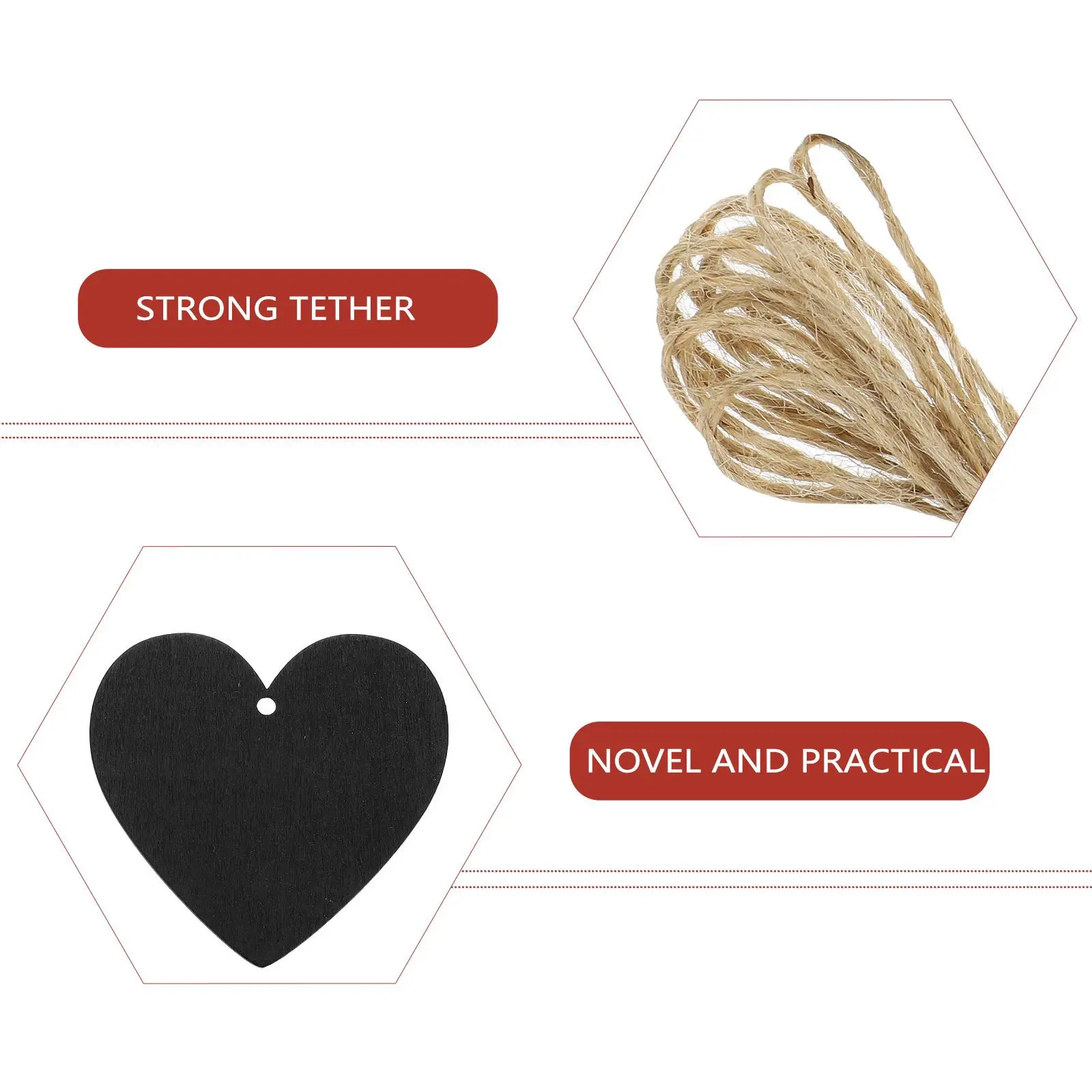 سبورة خشبية معلقة 100 قطعة علامات سبورة صغيرة مزدوجة الجوانب سبورة صغيرة ذاتية الصنع لحفلات الزفاف حامل علامة ديكور عيد الميلاد #5