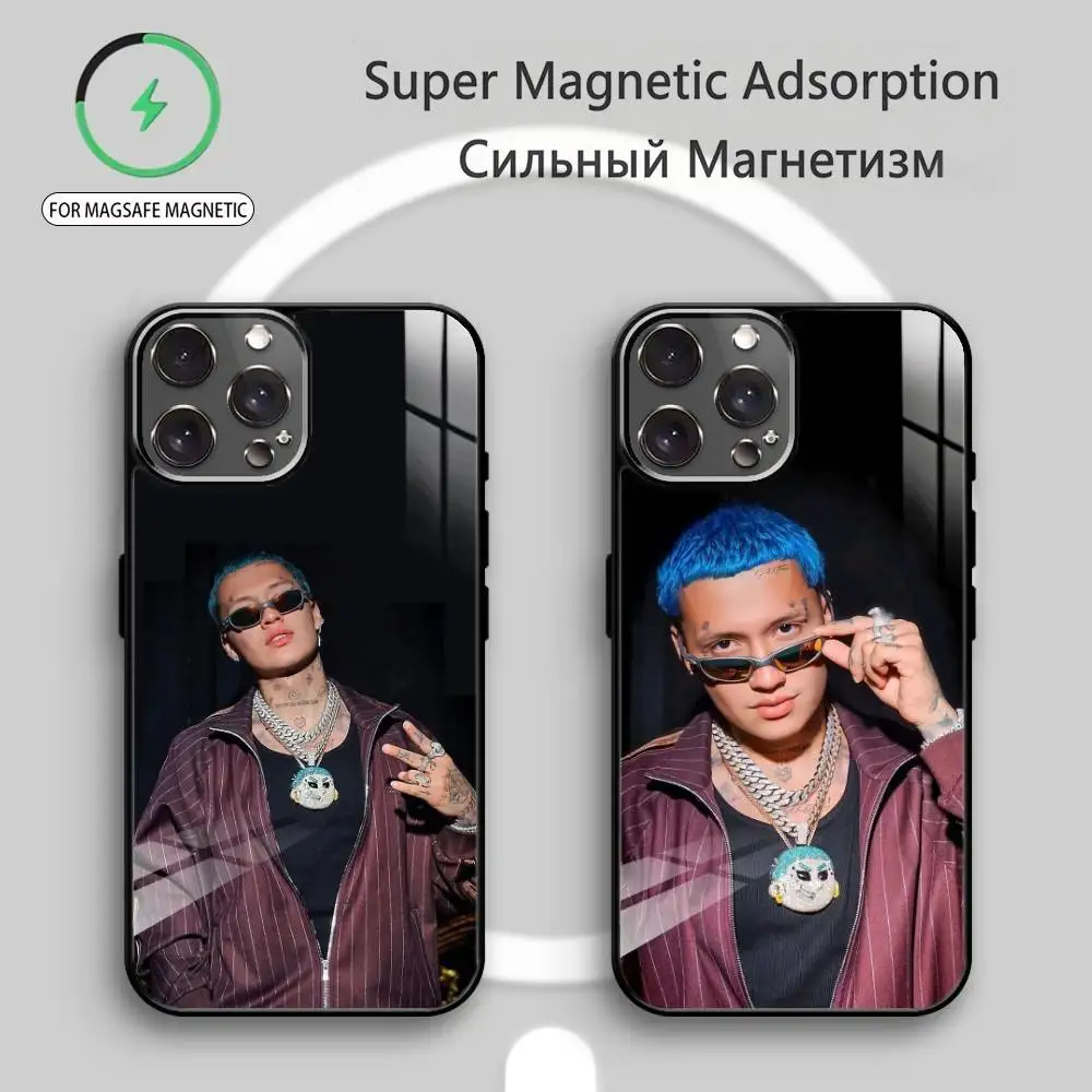 

B-Blessd C-Cantante Rapper Phone Case For iPhone17,16,15,14,13,12,11 Plus,Pro Max Magnetic For Magsafe Wireless Charging