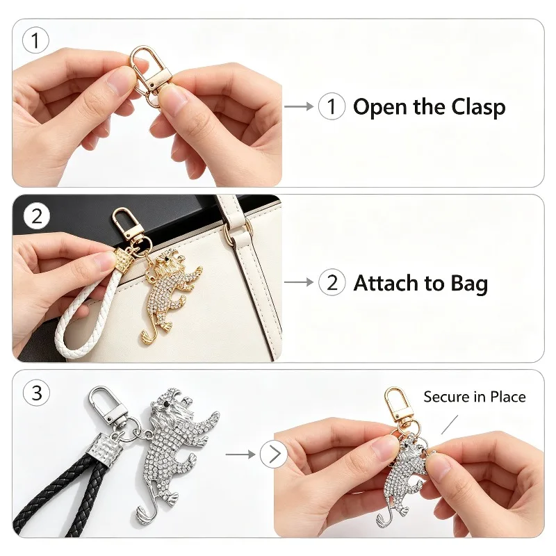 Exaggerated‑style lion‑shaped keychain charms and accessories for men and women