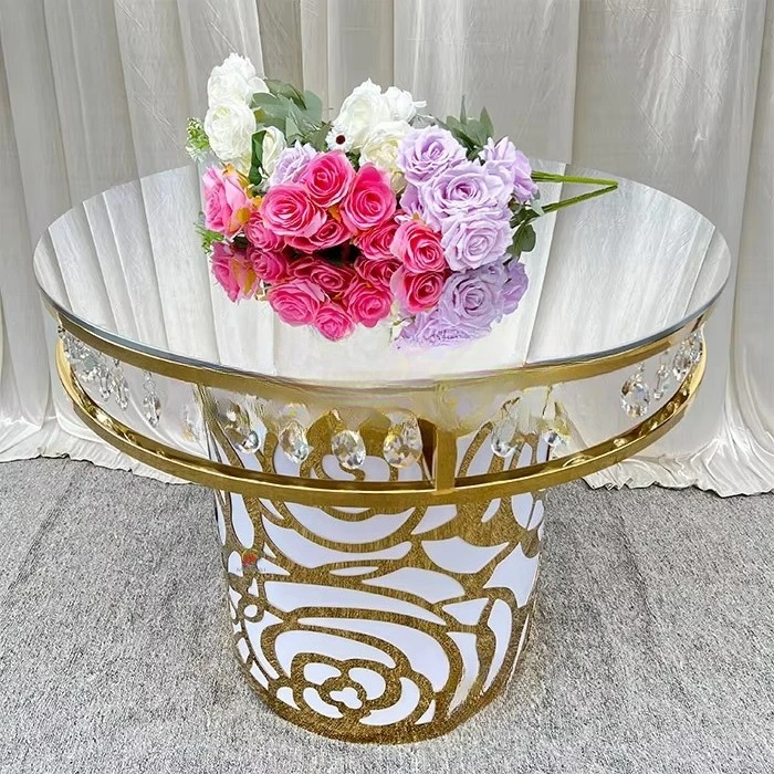 Mirror Crystal Rose Round Cake Table Party Decoration Dessert Table