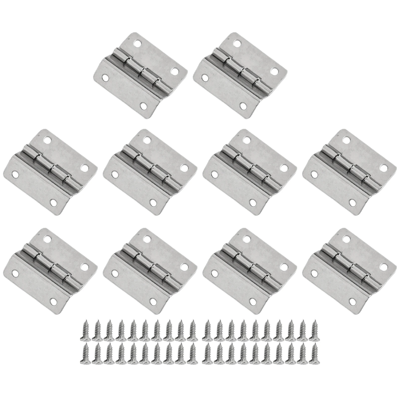 Brand New High Quality Cabinet Door Parts Tri-fold Hinge Wardrobes Wooden Box Hinge Iron Silver 10pcs Tri-fold Hinge