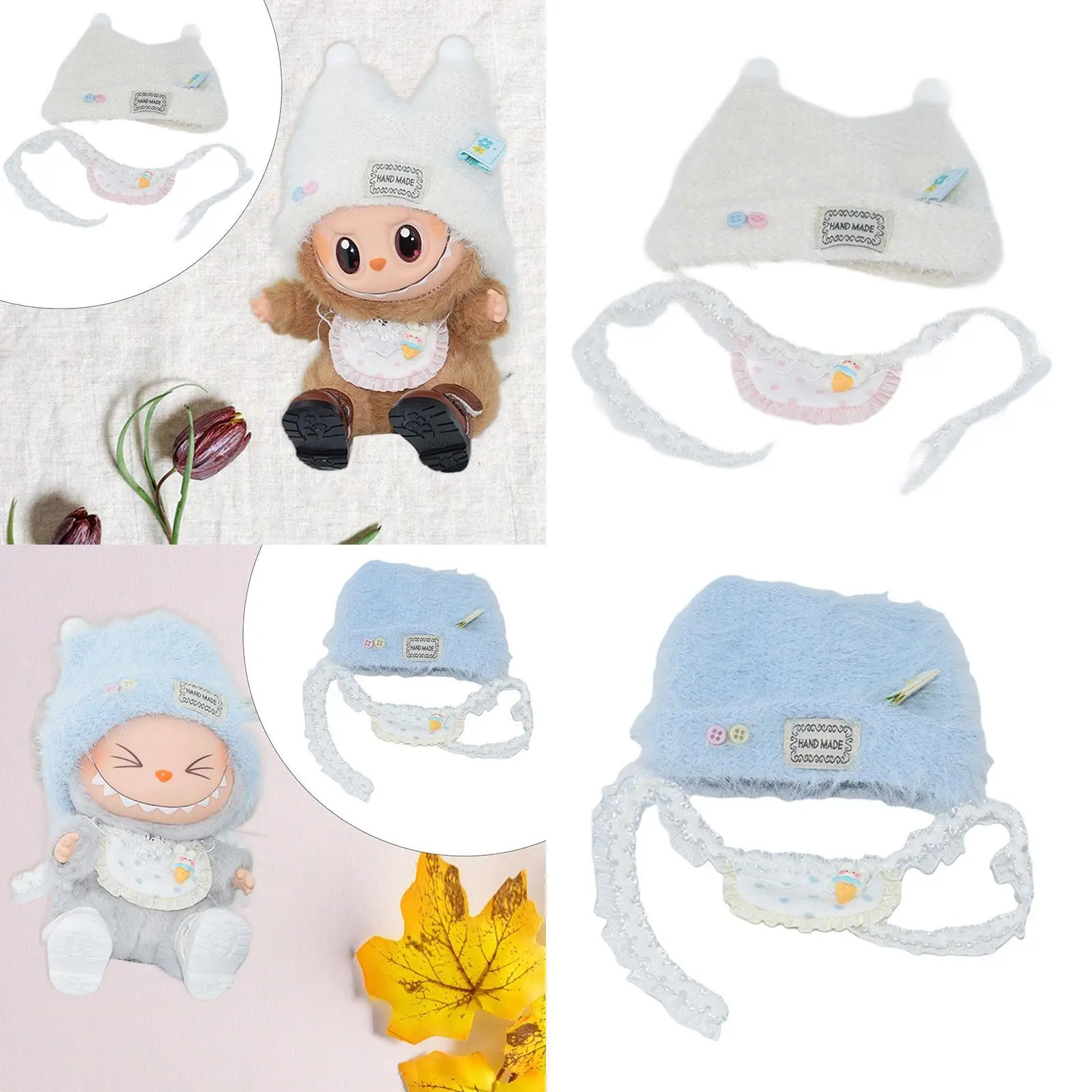 Plush Doll Cap Cartoon Make Your Own Dolls Doll Cuffed Cap for 6.69inch Doll