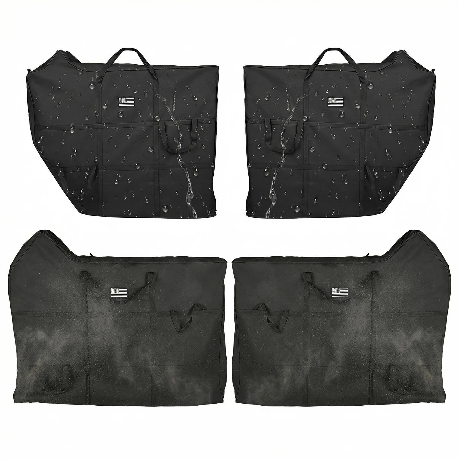 4PCS Front and Rear Door Bags Waterproof Doors Protection Bag with Carry Handle for Ford Bronco 4-Door 2021 2022 2023 2024 2025