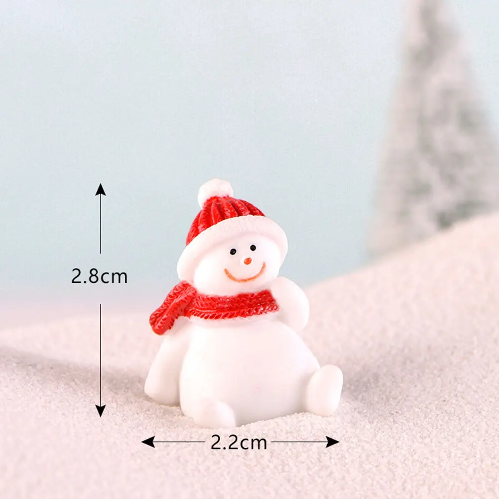 

9Pcs Resin Christmas Decor Snowman Santa Claus Tree Miniatures Microlandscape Craft Supplies Home Office Gift Christmas Craft