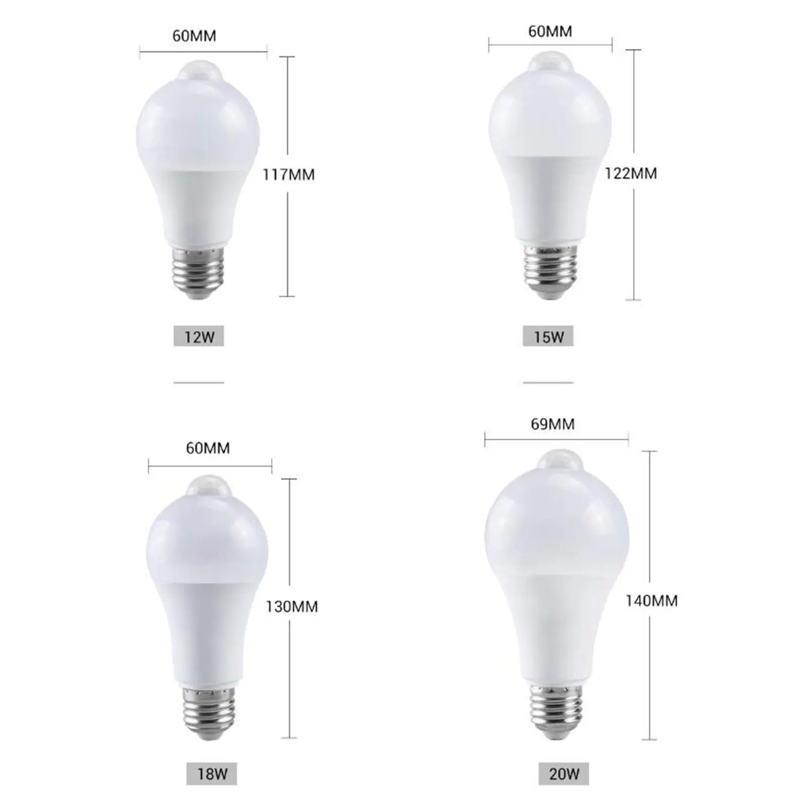 Motion Sensor Light Bulb Indoor Outdoor IP54 Waterproof Night Lamp for Garage Yard Entrance Walkway