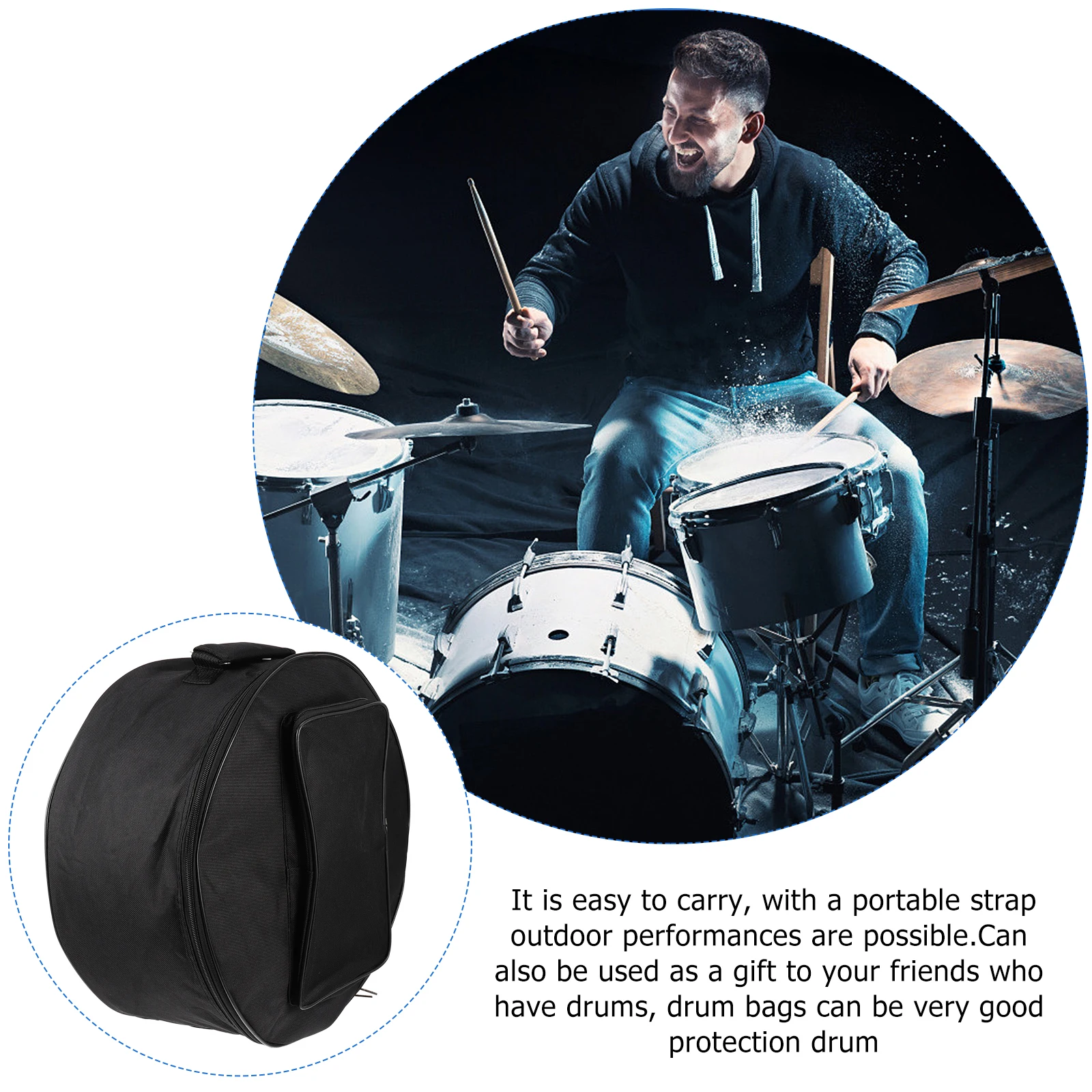 

13-14 Inch Bag Durable Padded Percussion Instruments Accessories Case Portable Drum Accessory Instrument Snare Drum Bag Storage