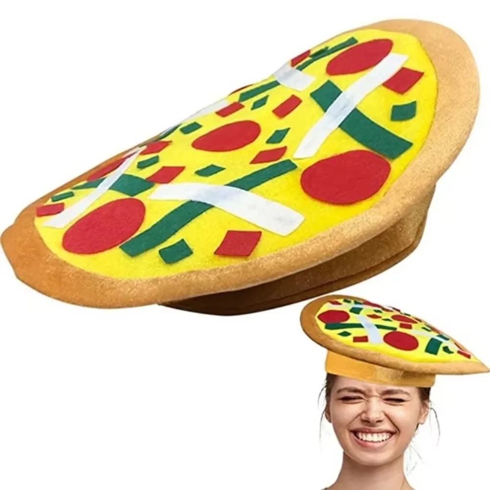 New Fast Food Hats Funny Pizza Hat Party Hat Gifts Elastic Bands Funny Novelty Hats Pepperoni Costume Pizza Hat Accessories