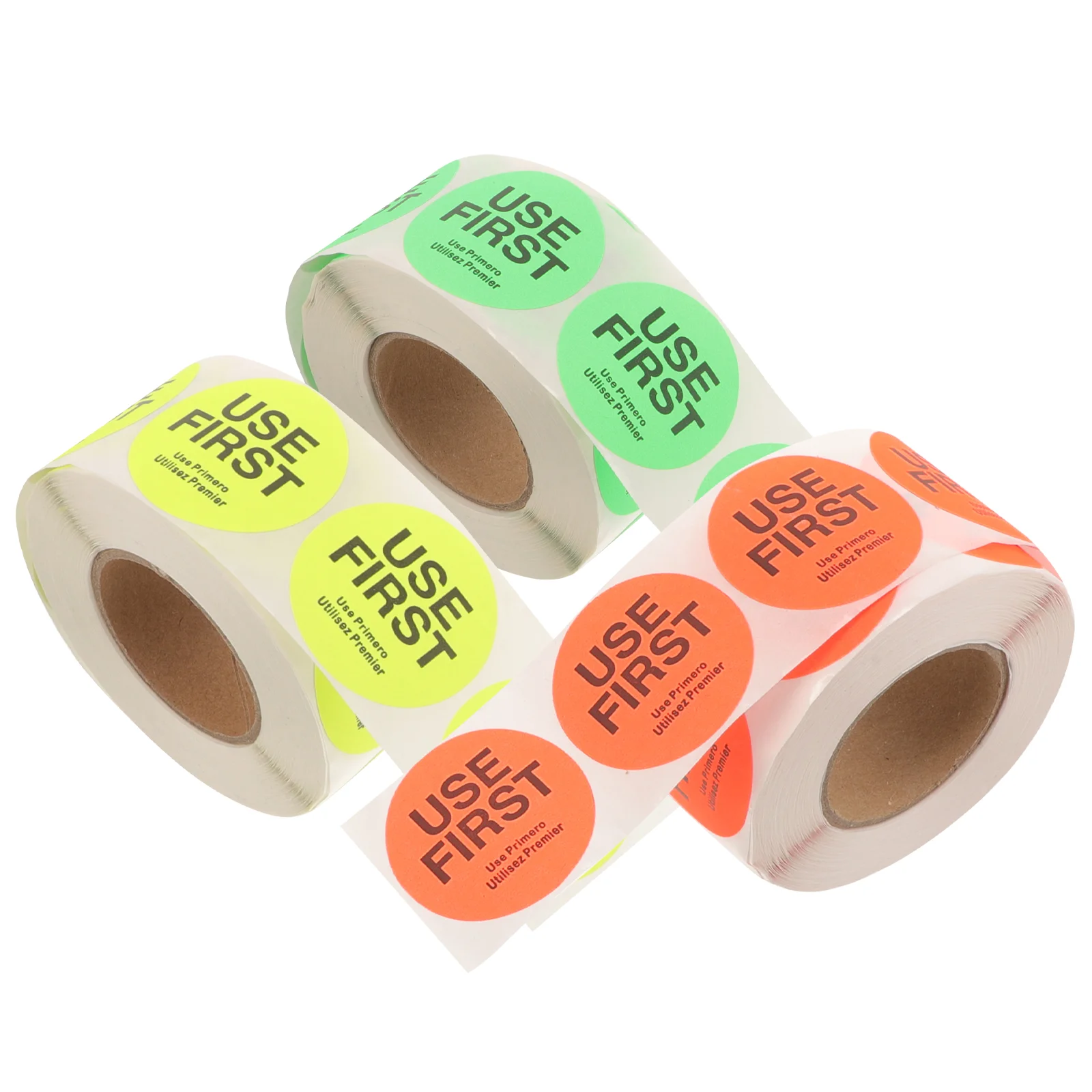 

3 Rolls Circle Sticker Inventory Stickers Restaurant Use First Self-adhesive Food Service Labels for Shop