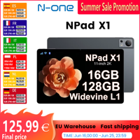N-one NPad X1  MTK G99 8-Cores Tablet PC 10.95'' Android 13 Fast Charging 8600mAh MAX 16GB 128GB 2000*1200 FHD 4G LTE Support L1