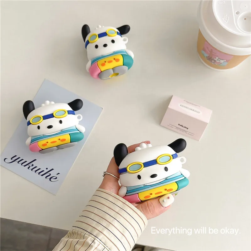 

Miniso Animation Highly recommend Sanrio Gift style Pochacco Silicone headphone cover Cartoon For Airpods 4, 1, 2, 3, Pro, Pro2