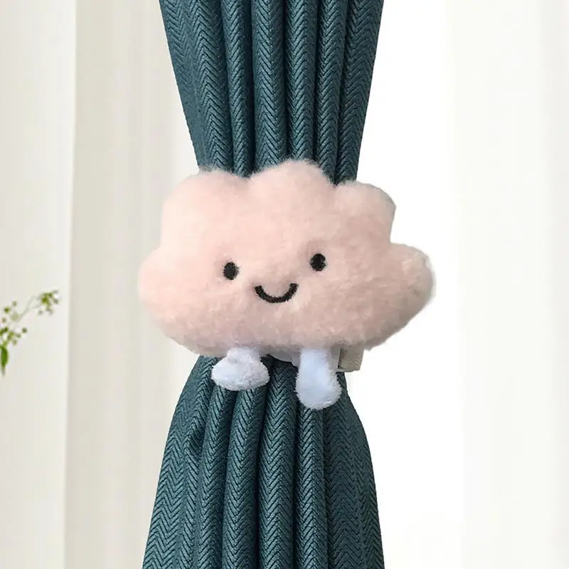 Drape Tiebacks 2pcs Plush Doll Small Curtains Tiebacks Creative Window Curtains Hooks Curtains Clip Rings Drapes Tieback And