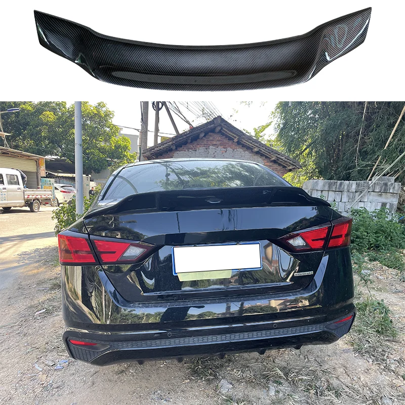 Car Trunk Spoiler Carbon Fiber FRP Rear Tail Wing Type R Accessories Spoiler For Nissan Sentra Sylphy 2020 21