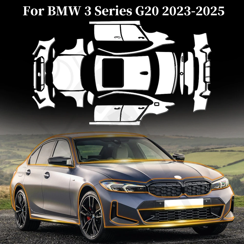 

For BMW 3 Series G20 2023-2025 9Mil TPU Paint Protection Film Pre-cut PPF Car Body Clear Bra Anti-scratch Invisible Resistant