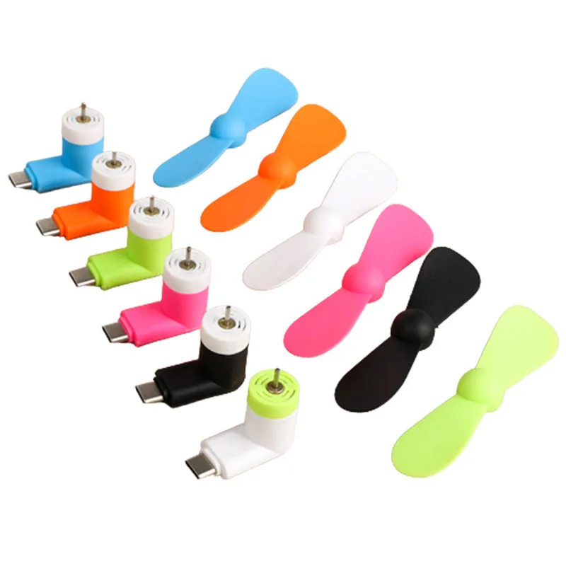 1PC Creative Mini Portable Micro USB Fan 5v 1w Mobile Phone USB Gadget Fan Tester For Type-C Type C Cell Phone Cooler Accessorie