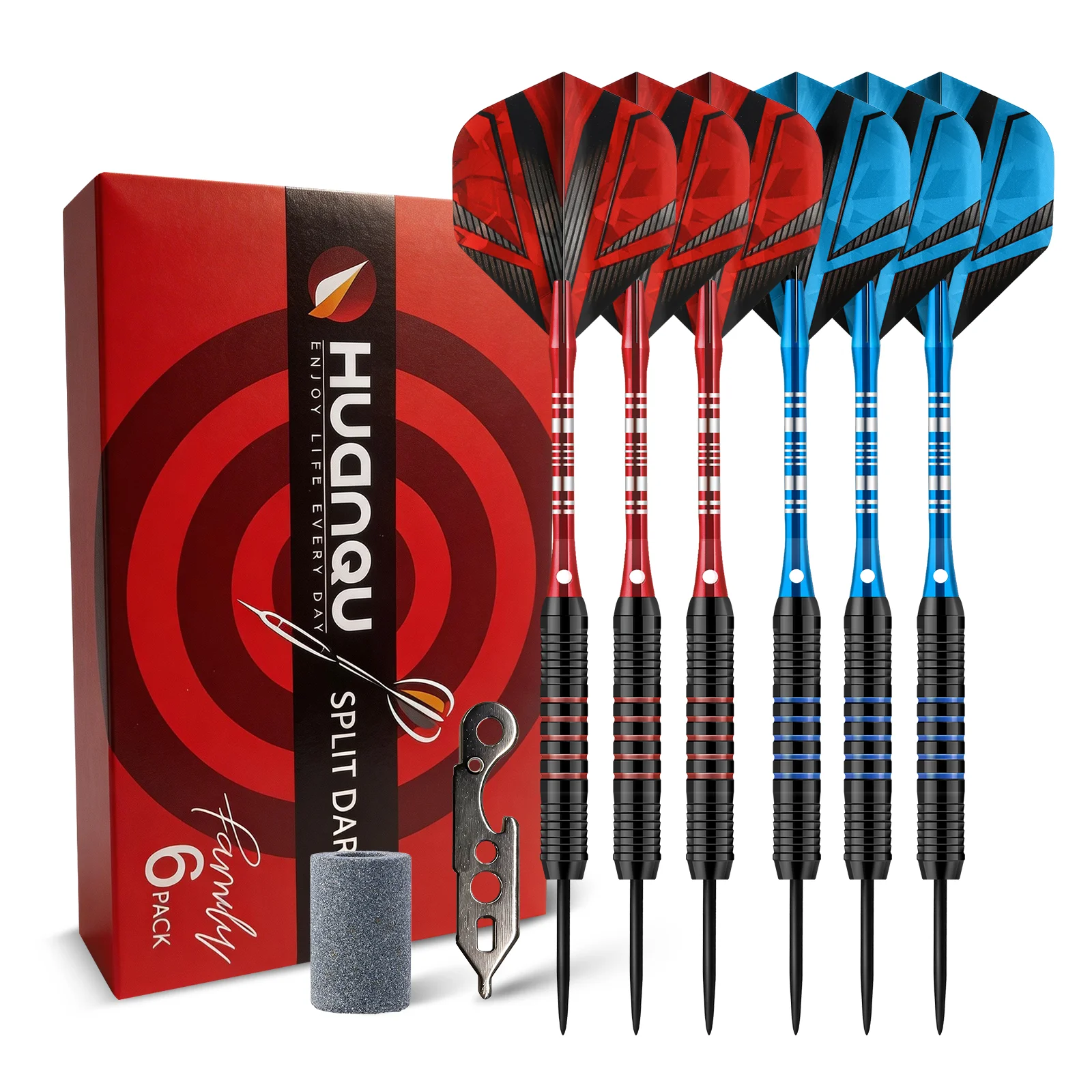 

Huanqu 24g Six-Piece Iron Dart Set, with Additional Professional Dart Accessories Such as Dart Wings and Dart Shafts, Suitable for Home Bar Entertainment, Indoor and Outdoor Competition Training, Easter/Valentine's Day/Christmas Holiday Gifts, Birthday Gi