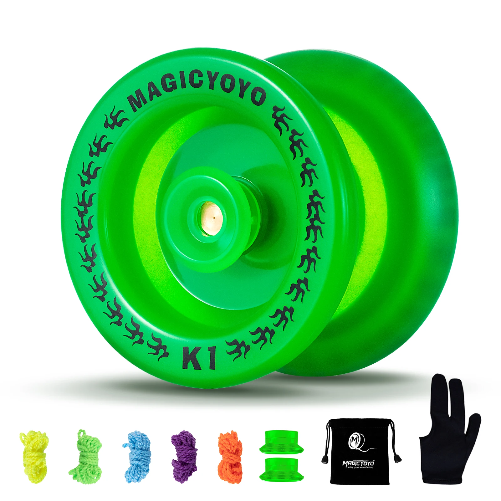 MAGICYOYO K1-Plus Professional Responsive Yoyo for Kids Beginner, Durable Plastic Yo yo with 5 Yoyo Strings + Yo-Yo Glove + Bag