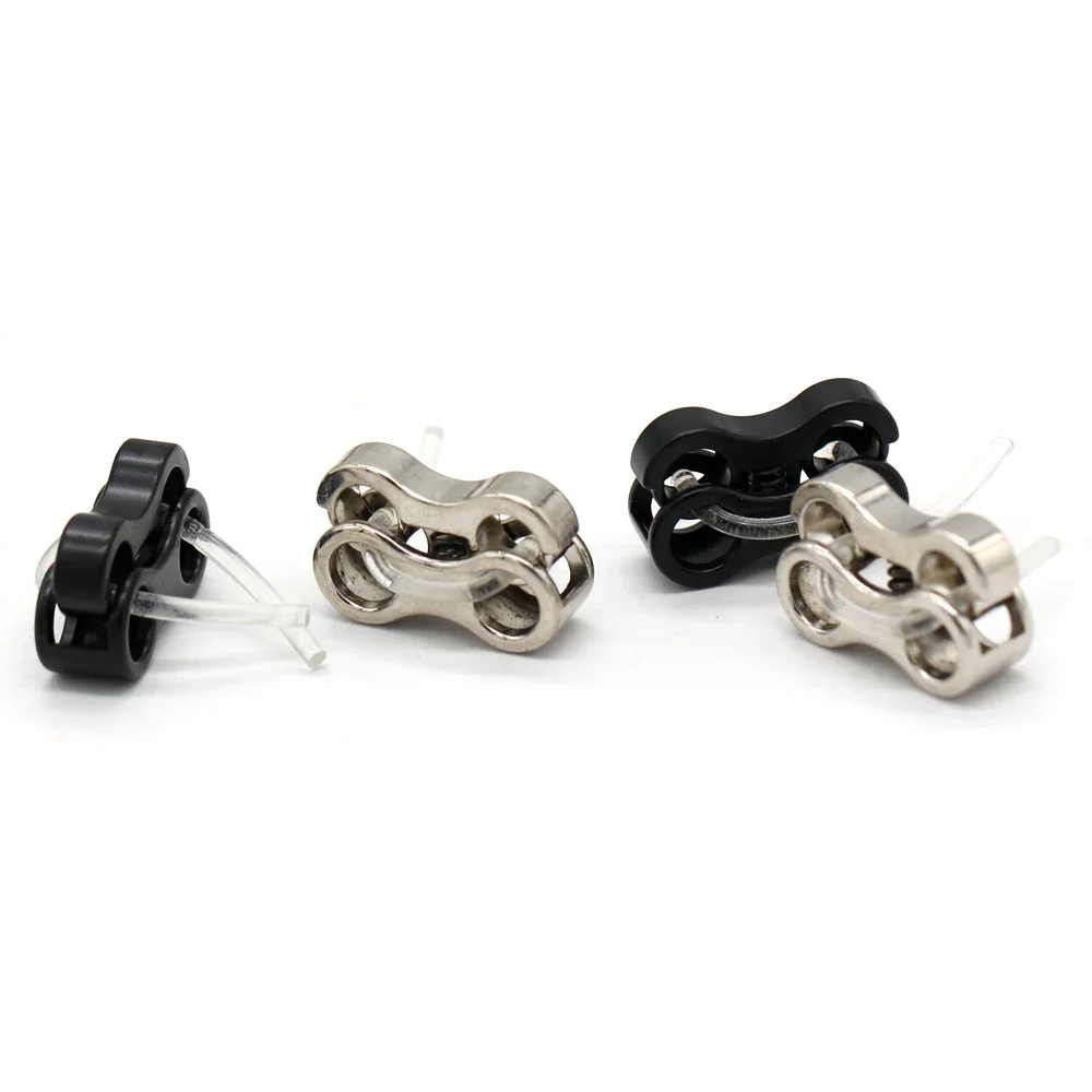 HENGC 5Pcs Double Holes Antislip Metal Cord Locks Rope Stopper for Clothes Hoodie Replacement DIY Supplies Bag Crafts