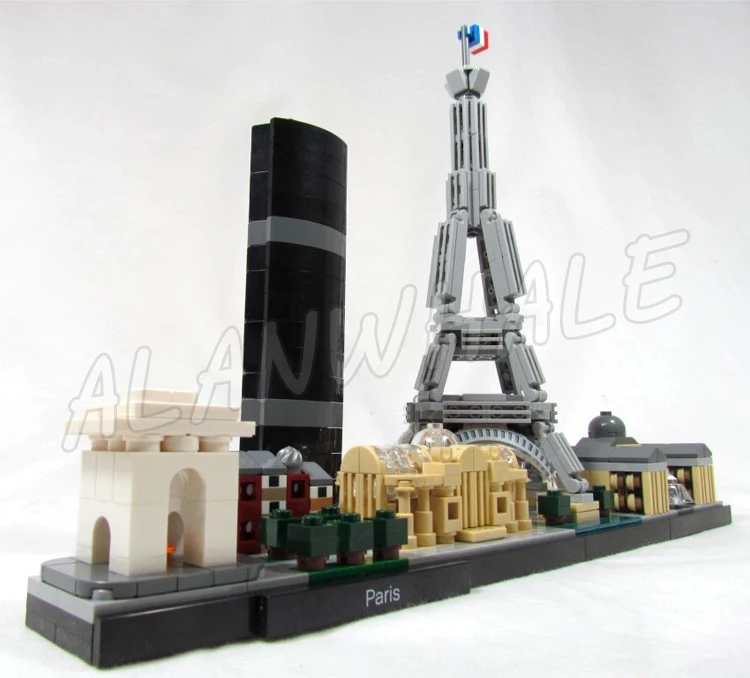 649pcs Architecture Skyline Pairs Eiffel Tower Grand Palais Arc de Triomphe 20044 Building Block Toys Compatible With Model