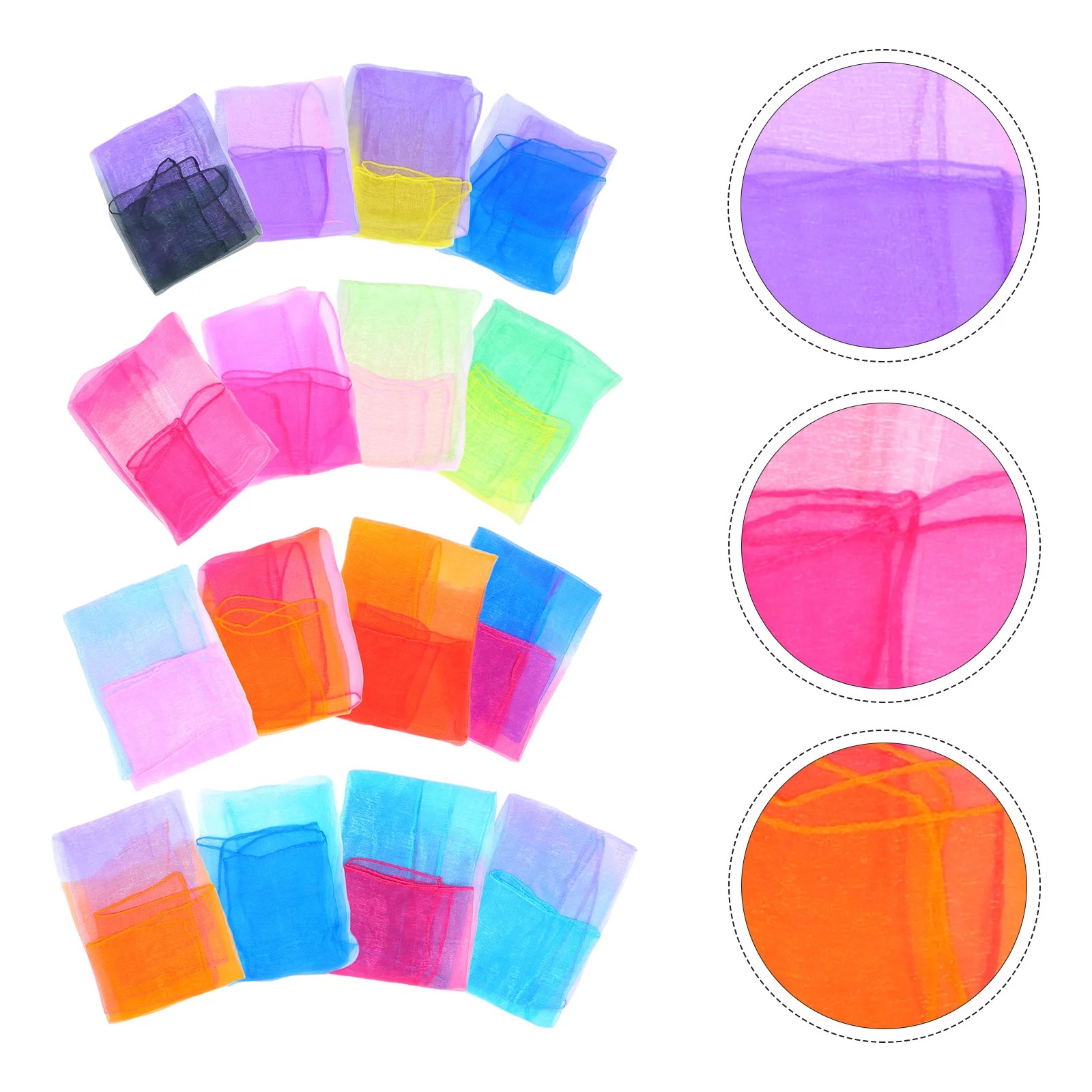 

30Pcs Gradient Children Scarf Premium Velour Lightweight Breathable Dance Performance Kindergarten Small Supple Scarves