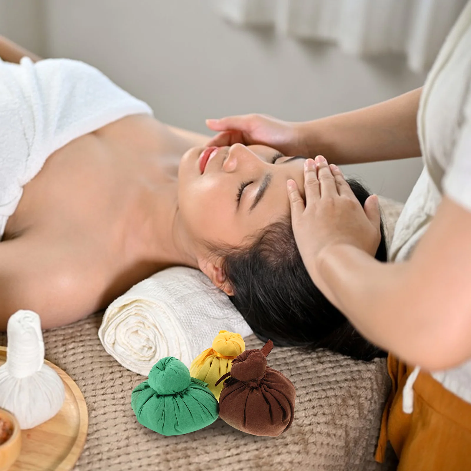 

3 шт., тайский травяной шарик, горячий компресс, натуральный ароматический массажный мяч, спа-терапия для глаз, лица, тела, релаксация, лечение