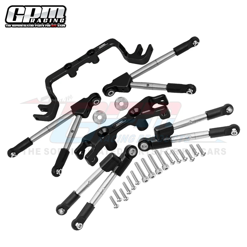 ALUMINUM FRONT&REAR TIE RODS WITH STABILIZER FOR 1/10 4WD HOSS 4X4 VXL 3S-90076-4