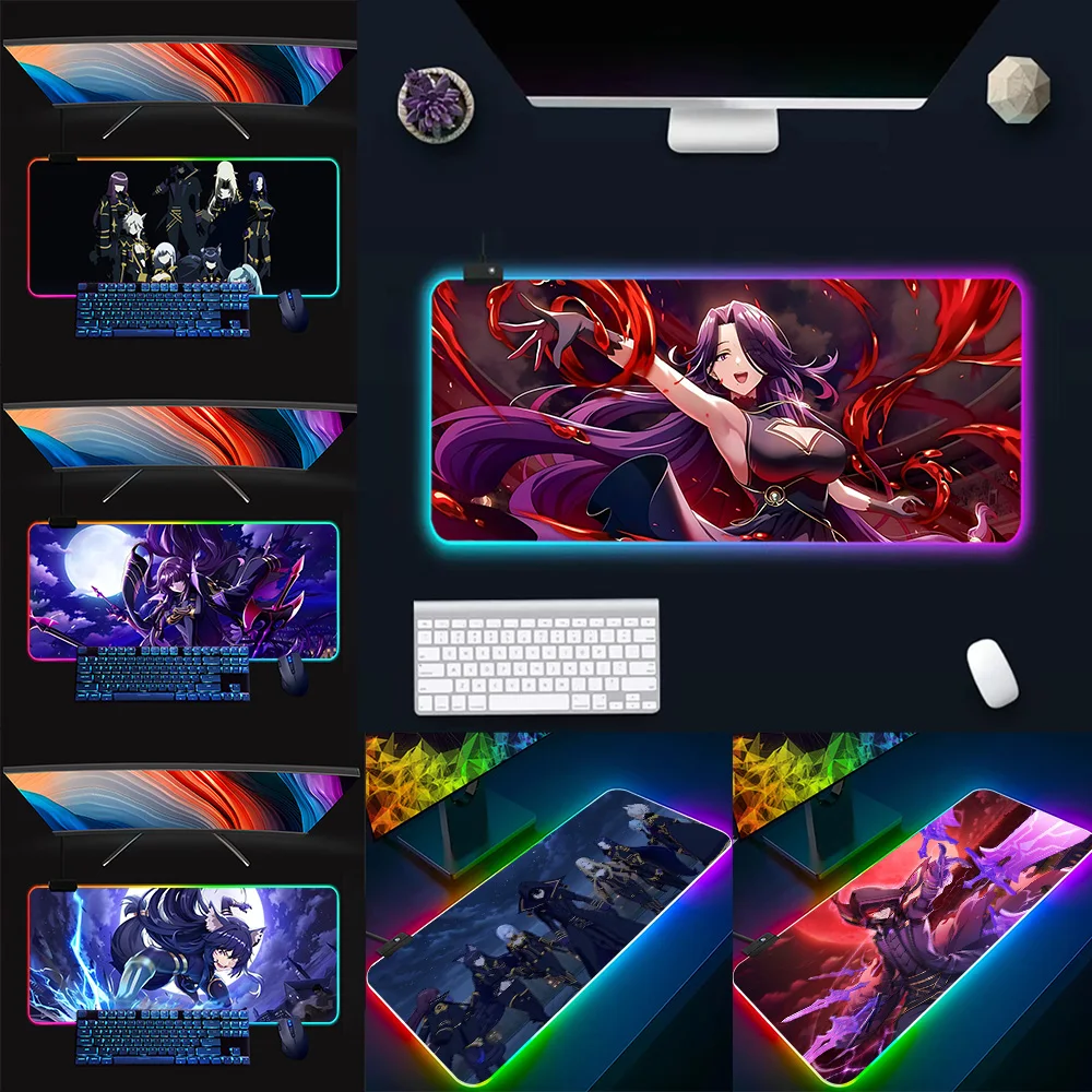 

The Eminence in Shadow RGB Pc Gamer Keyboard Mouse Pad Mousepad LED Glowing Mouse Mats Rubber Gaming Computer Mausepad