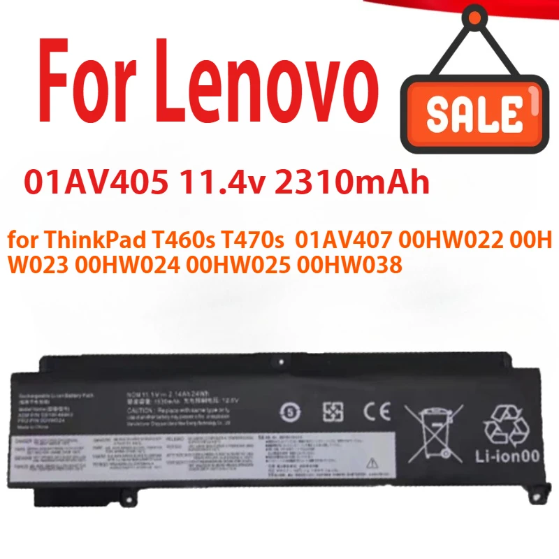 

Battery For Lenovo ThinkPad T460s T470s 01AV405 01AV407 00HW022 00HW023 00HW024 00HW025 00HW038 11.4V 24WH