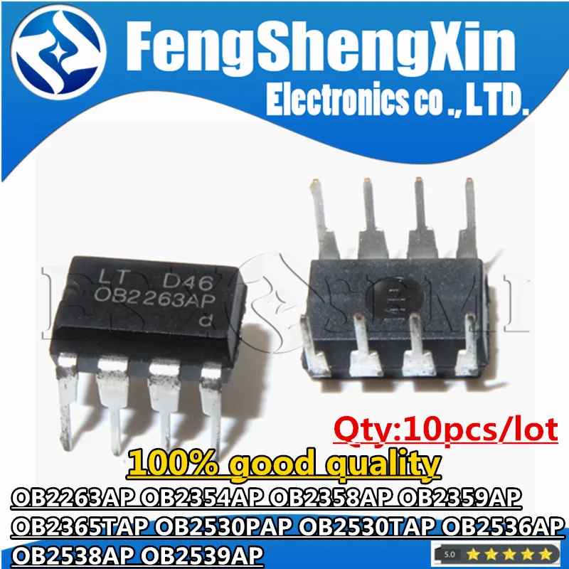 

10pcs/lot OB2263AP OB2354AP OB2358AP OB2359AP OB2365TAP OB2530PAP OB2530TAP OB2536AP OB2538AP OB2539AP DIP-8 power management IC