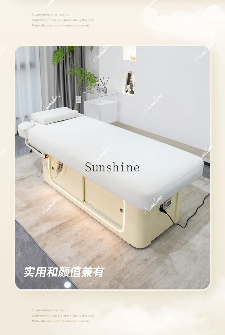 Beauty salon special embroidery lifting multi-functional warm massage massage bed  FT