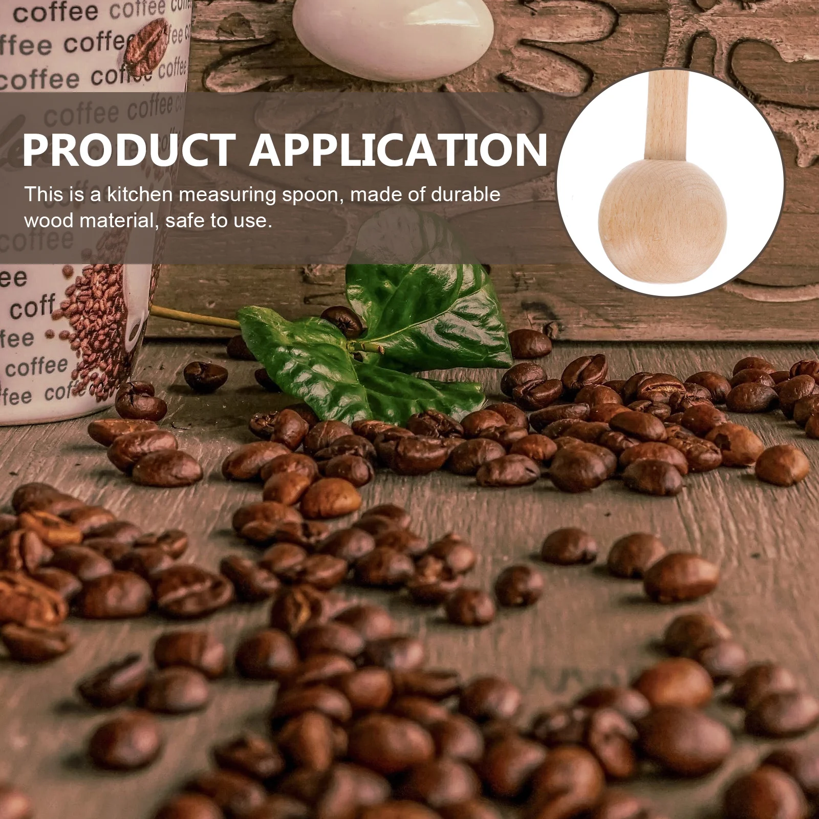 

2pcs Wooden Measuring Spoons Coffee Bean Scoops For Kitchen Home Coffee Shops Simple Powder Scoop Measuring Spoons For