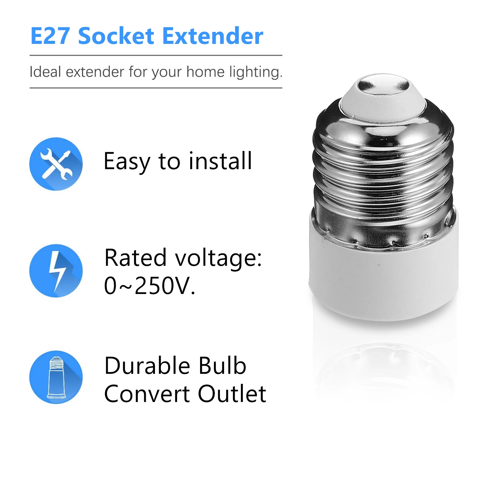 

10 pcs Screw Lamp Holder Outlet Adapter Durable Bulb Convert Outlet Garage Workshop Shed Socket Plug 125Vac 660W