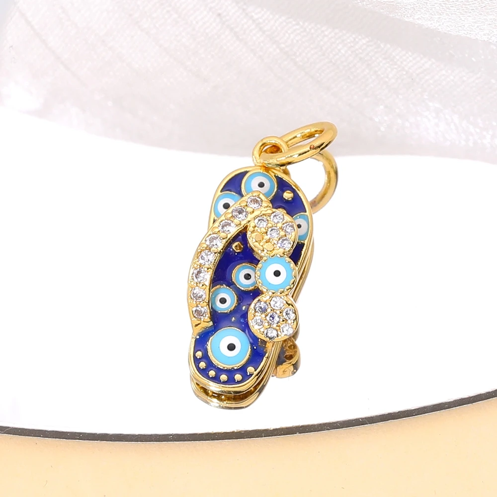 Juya Handwerk Bunte Emaille Anhänger Hausschuhe Hamsa Fatima Türkische Griechische Bösen blick Charms Für DIY Mode Schmuck Machen – Detail 13