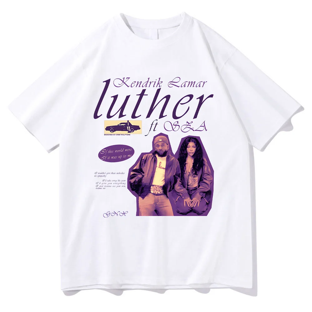 SZA كندريك لامار التي شيرت لوثر ألبوم جديد تيز الرجال النساء Harajuku خمر للجنسين القطن ملابس عالية الجودة مروحة الهدايا تي شيرت #3