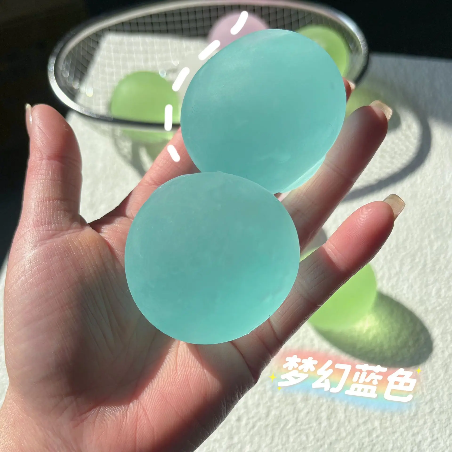 Blaue Maltose Squishy Spielzeuge Anti-Stress Sensorisches Fidget-Spielzeug Weiche Simulierte Transparente Blaue Maltose Langsam Zurückfederndes Entspannungsspielzeug – Detail 5