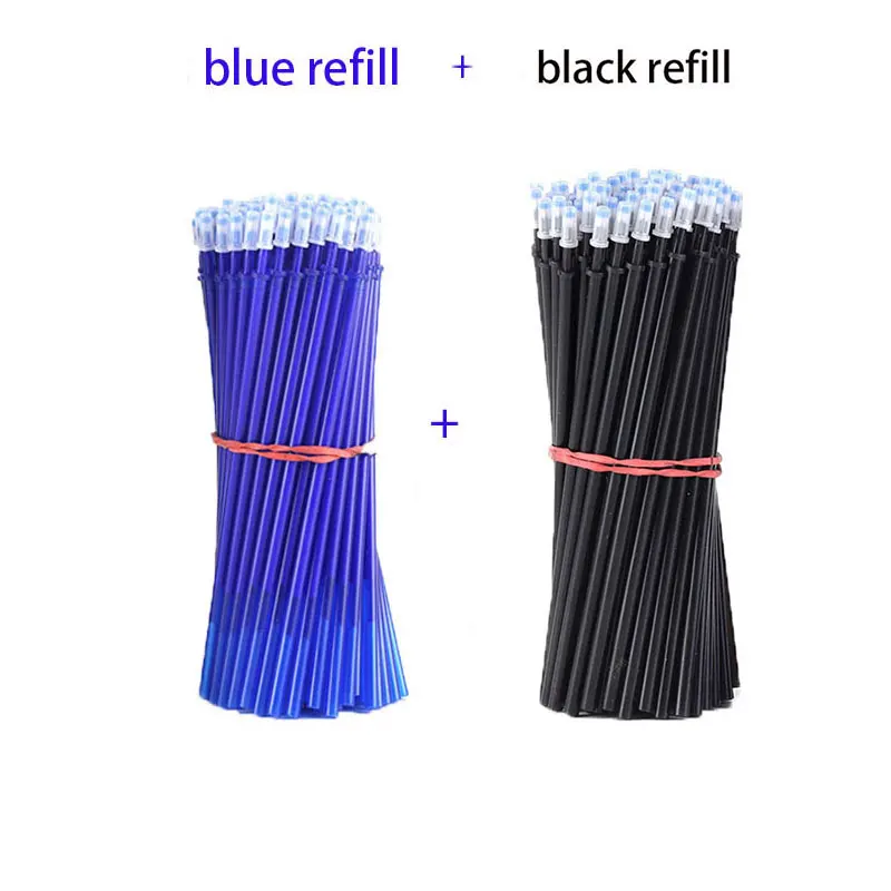 30/50/80/100 Teile/los 0,5mm Gel Stift Löschbaren Stift Refill Stange Set Blau Schwarz tinte Shool Waschbar Griff Schreiben Schreibwaren