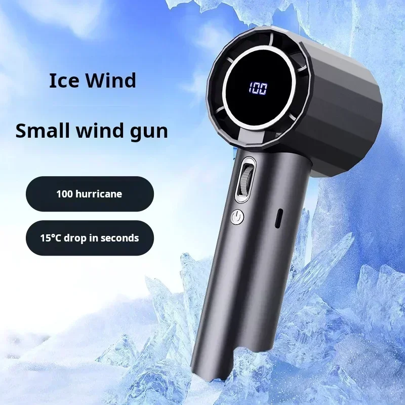 4000mAh Portable Refrigeration Fan Handheld Turbo Fan 100 Gears Adjustable USB Rechargeable Mini Personal Fan for Travel Camping