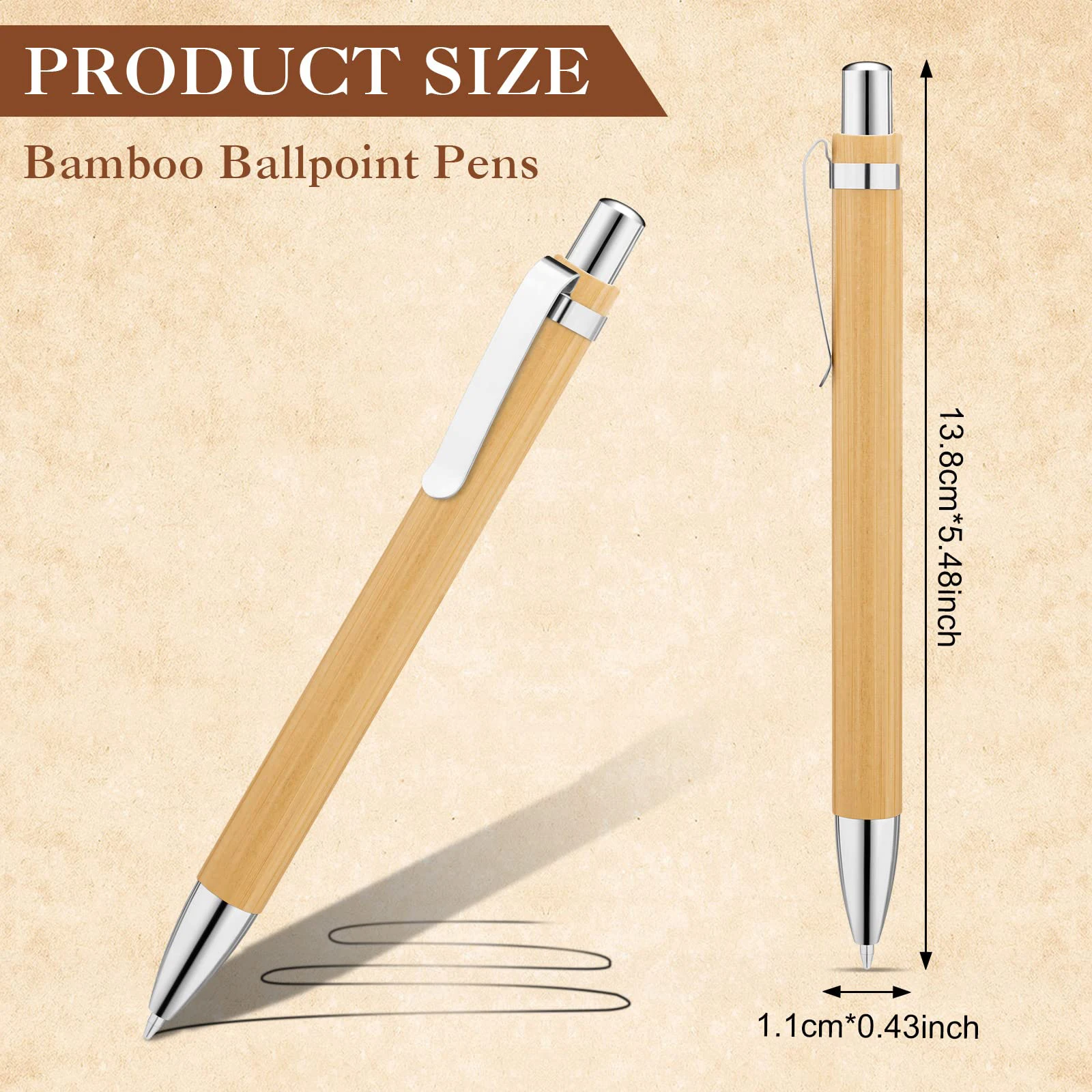 100Pcs Bamboo Wood Ballpoint Pen 1.0mm Bullet Tip Business Signature Ball Pen Office School Wrting Stationery HOT