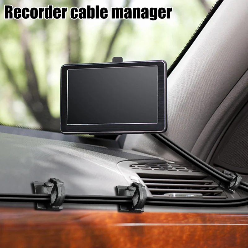 10/20PCS Car Tachograph Cable Organizer Cable Clamp Self Adhesive Wire Clip Management Black Wire Holder Car Wire Clip Accessory