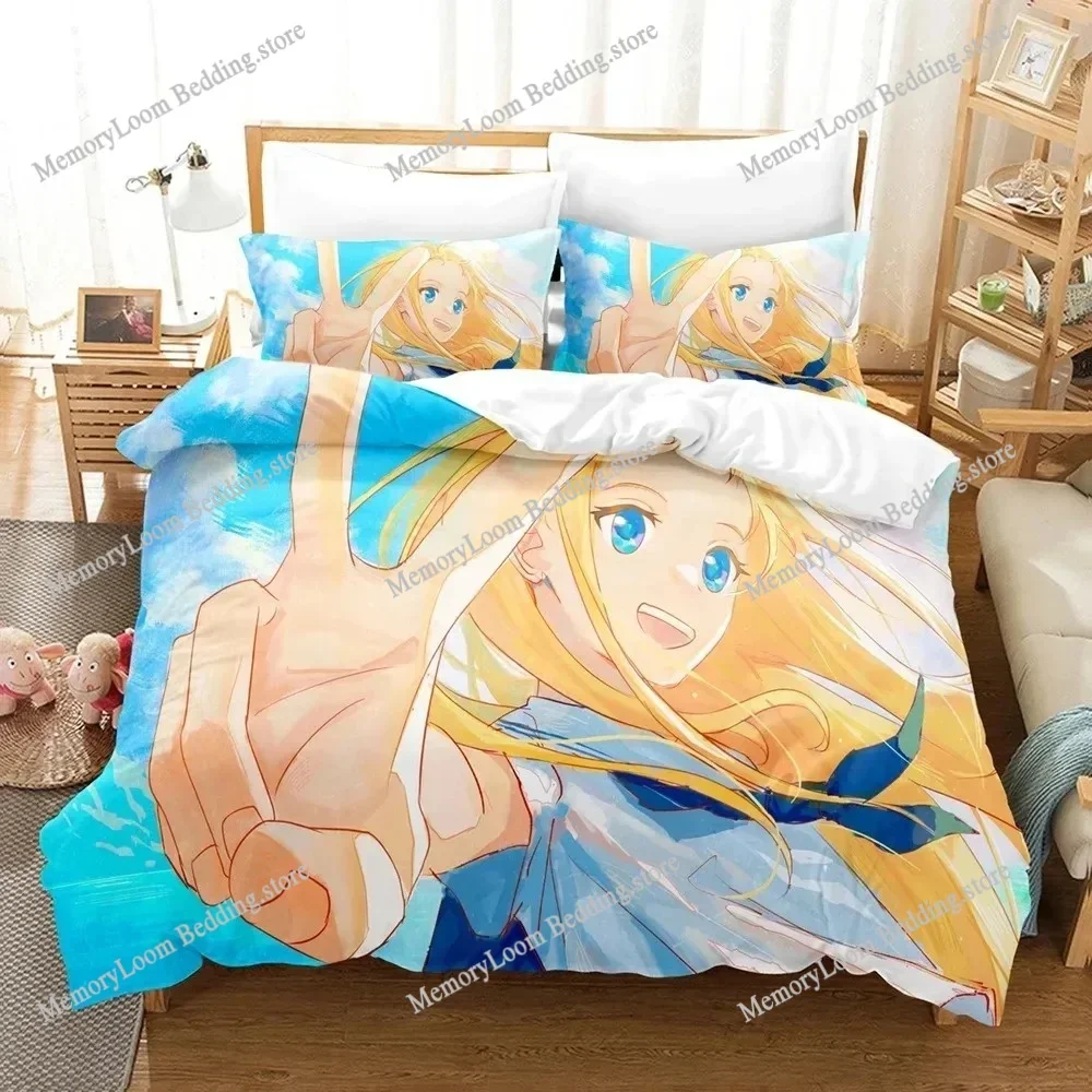 Anime Character Cute Summer Time Rendering Bedding Set Full/Queen/King Size Duvet Cover Pillowcase Kids Adult Soft Home Textile