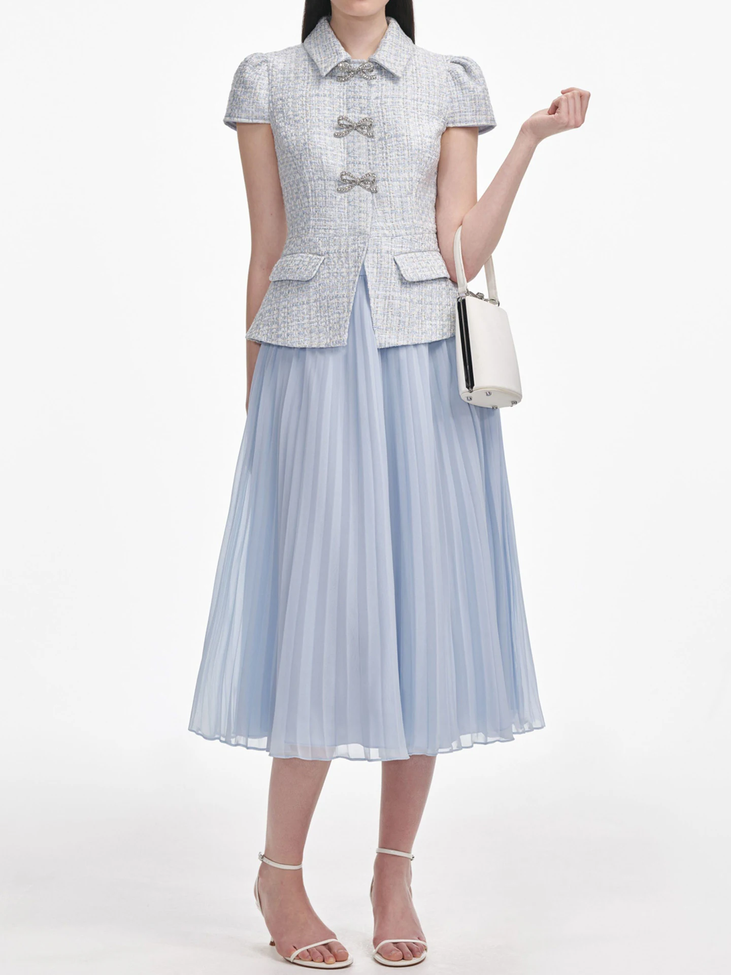 

Ele Summer Knot Fake Two-Piece Dr High Waist A-Line Midi Skirt ort Sve Color Commute Simple Sle