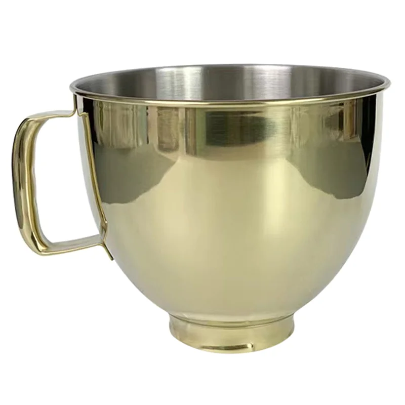 

ABAH-Brilliant Gold Stainless Steel Fittings For All 4.5 And 5 Quart Mixer Bowls Home Kitchen Machine Accessories A