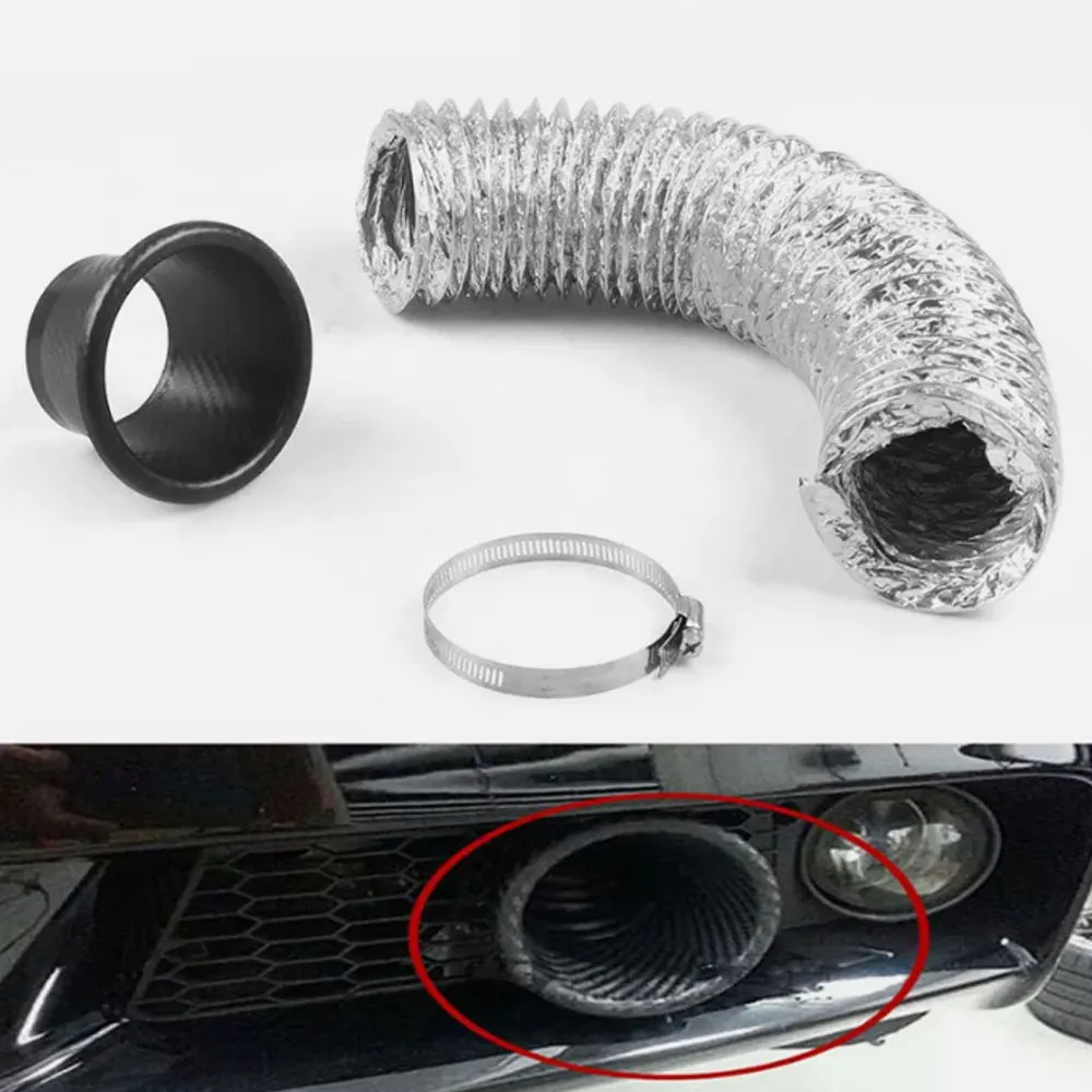 

1Set Universal Car Front Bumper Admission Air Turbo Air Intake Pipe Kit ABS Turbine Inlet Kit Pipe Air Funnel Car Accessories