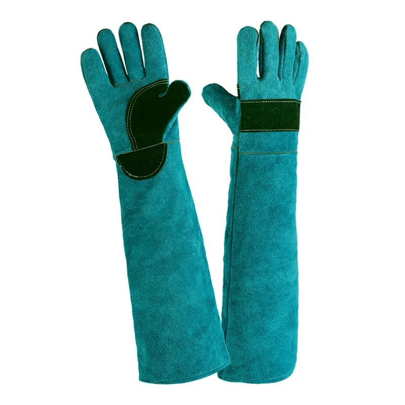 

Catch cat anti-bite gloves anti-bite cowhide gloves training animal pet feeding anti-bite special thickened long