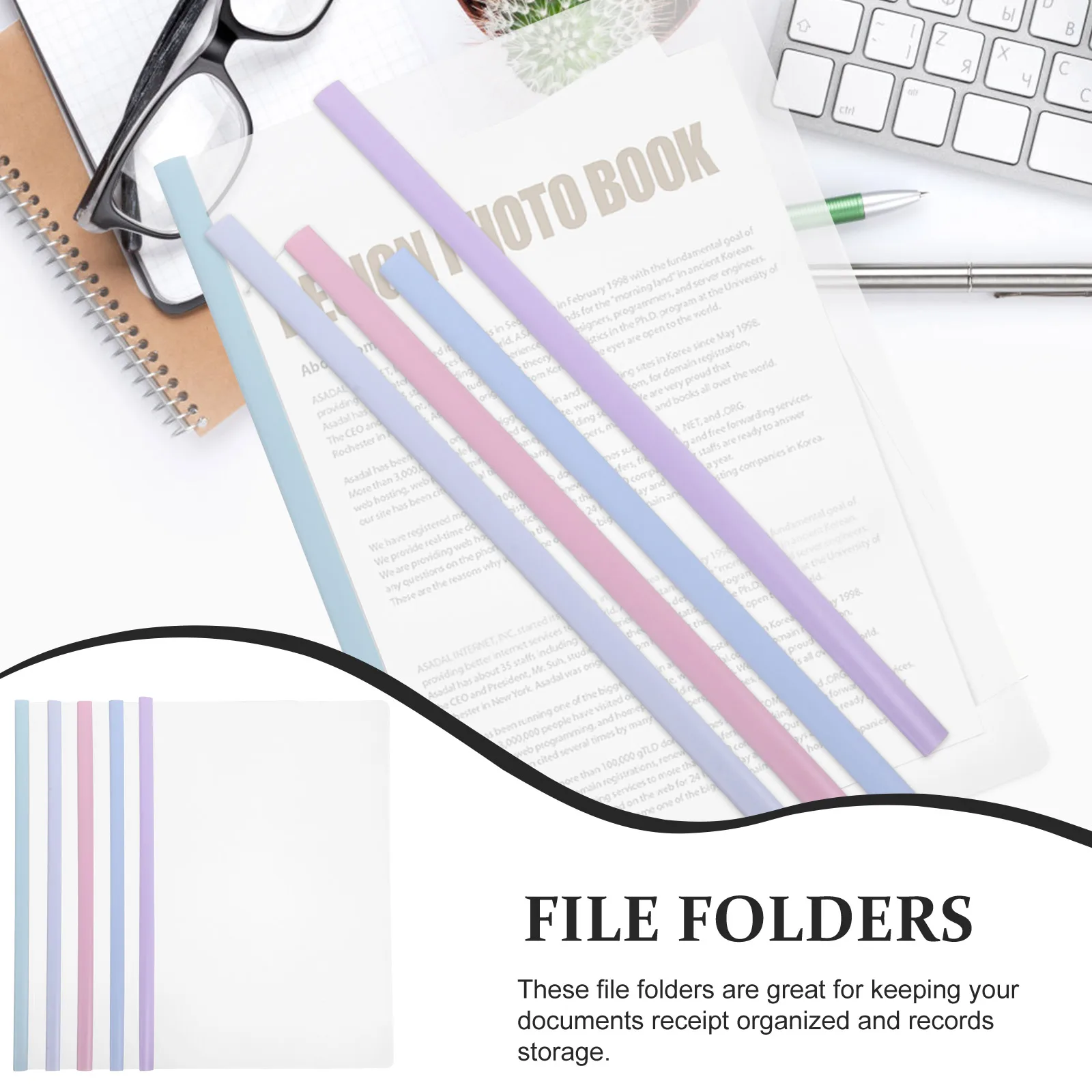 

10Pcs Plastic Slide Binders Bookbinding Clips Efficient Organizing Secure Hold for Documents Invoices Office Use